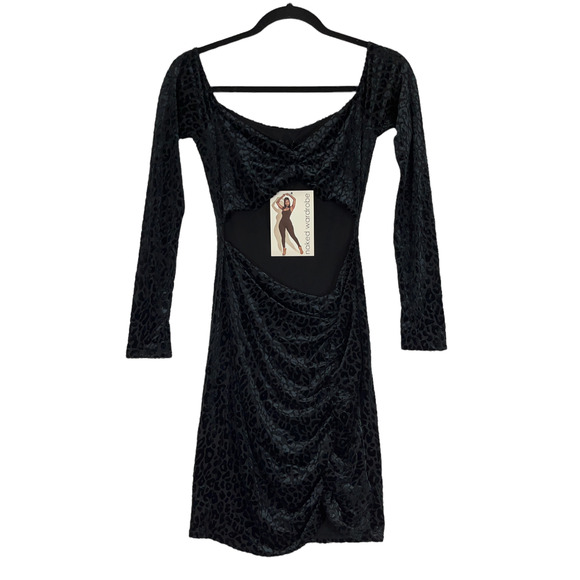 Naked Wardrobe dress black leopard off the shoulder XL - Picture 2 of 6